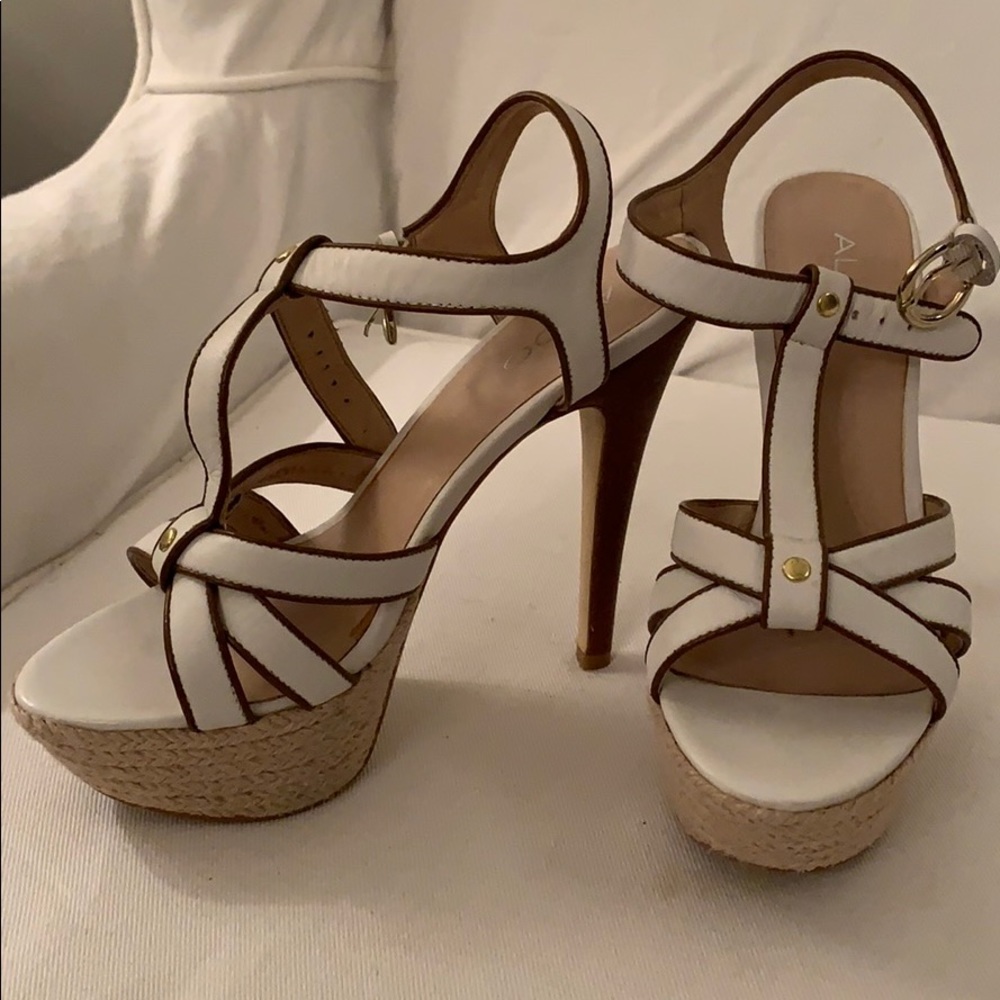 Aldo white Leather Sandals